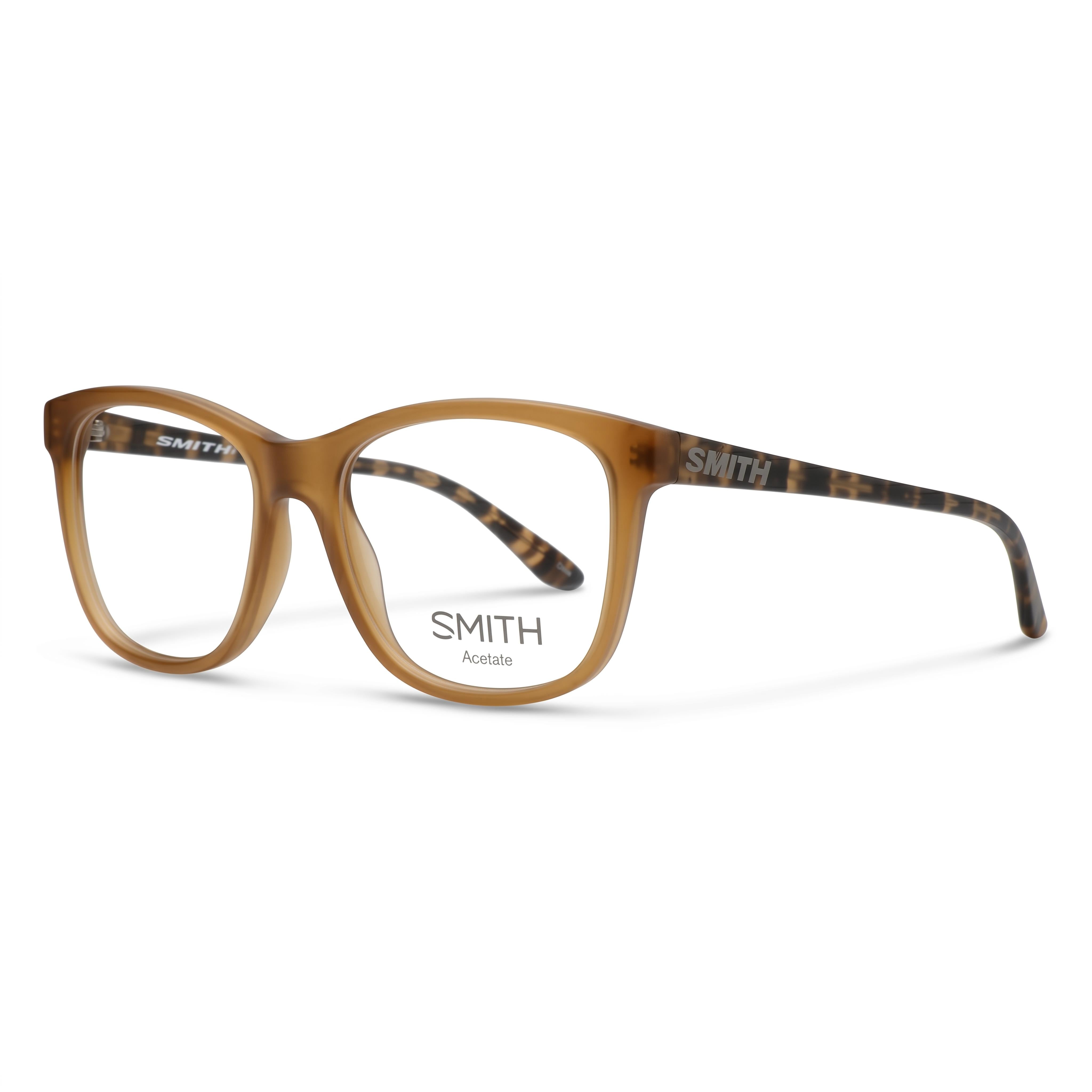 Smith Modern Matte Brown Striped Rectangle Eyeglasses for Men, Acetate, Photo 1