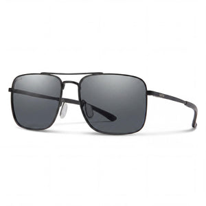 Smith Outcome Black Aviator Sunglasses Unisex, Gray lens