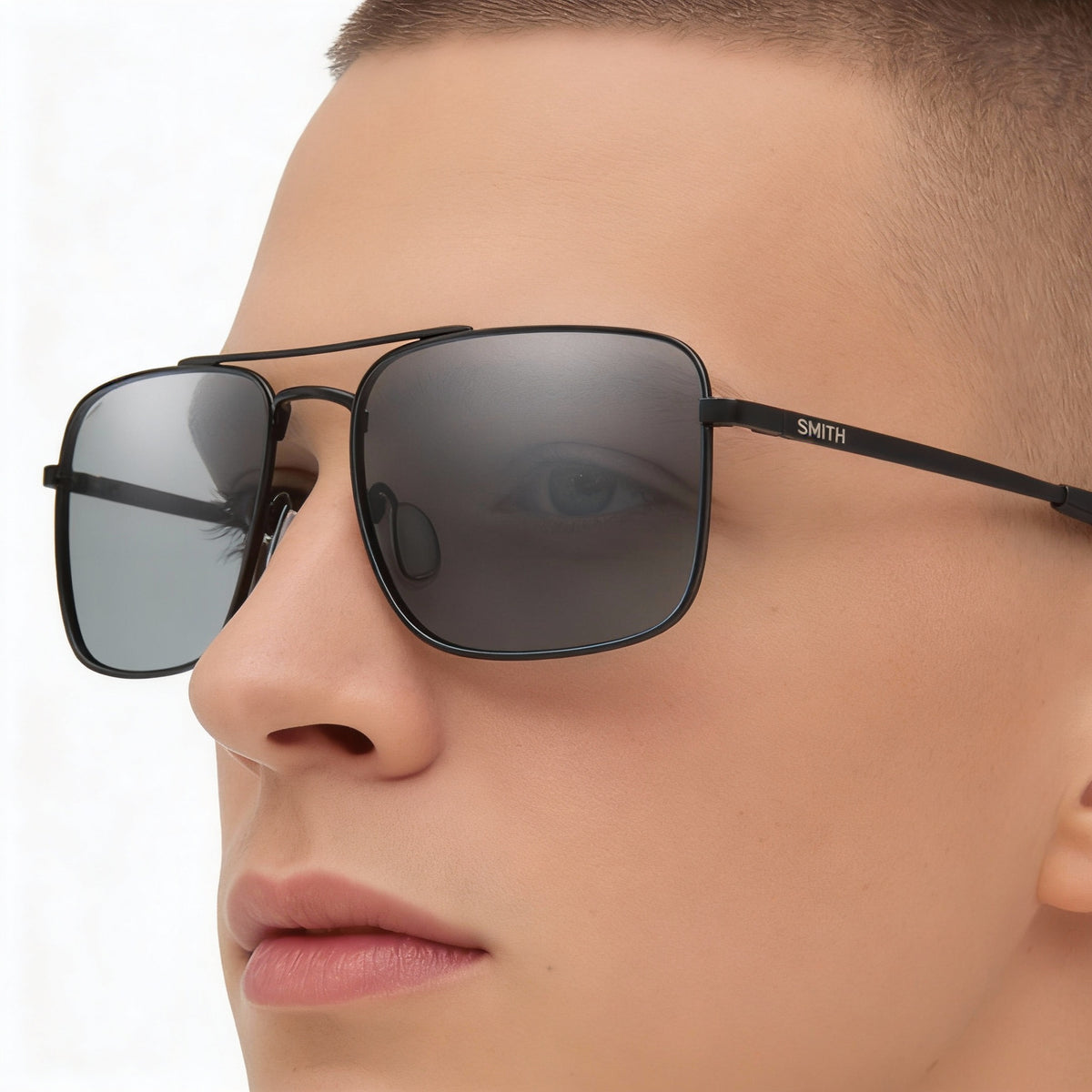 Smith Outcome Matte Black Aviator Polarized Sunglasses Unisex, 45mm, Photo 4