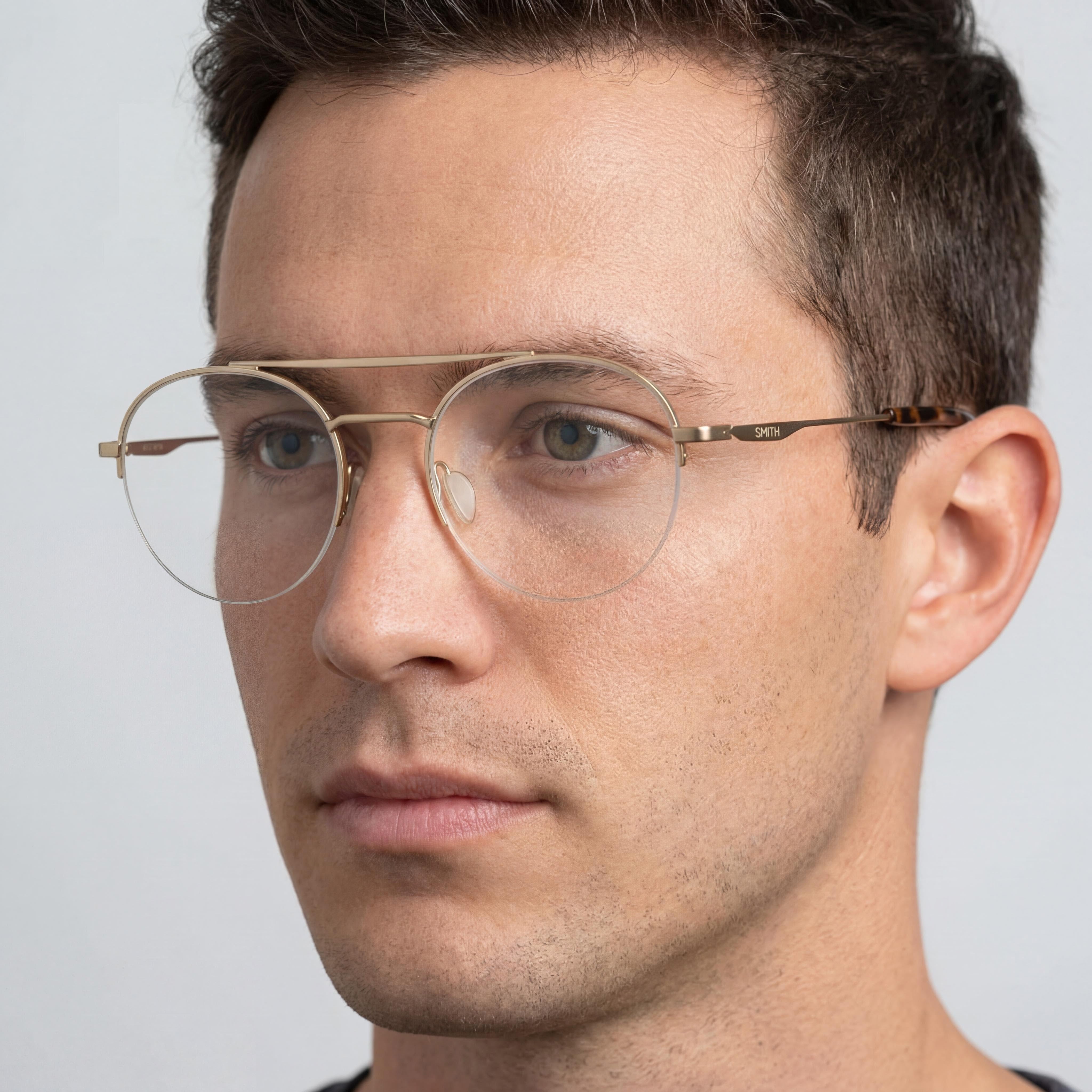 Smith Porter Semi Matte Gold Round Eyeglasses for Men, 52mm, Photo 4