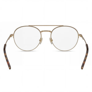 Smith Porter Round Eyeglasses Men — side view, Gold Stainless Steel temples