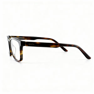 Smith QUINCY 3YR 50 Square Eyeglasses Unisex — side view, Havana Acetate temples