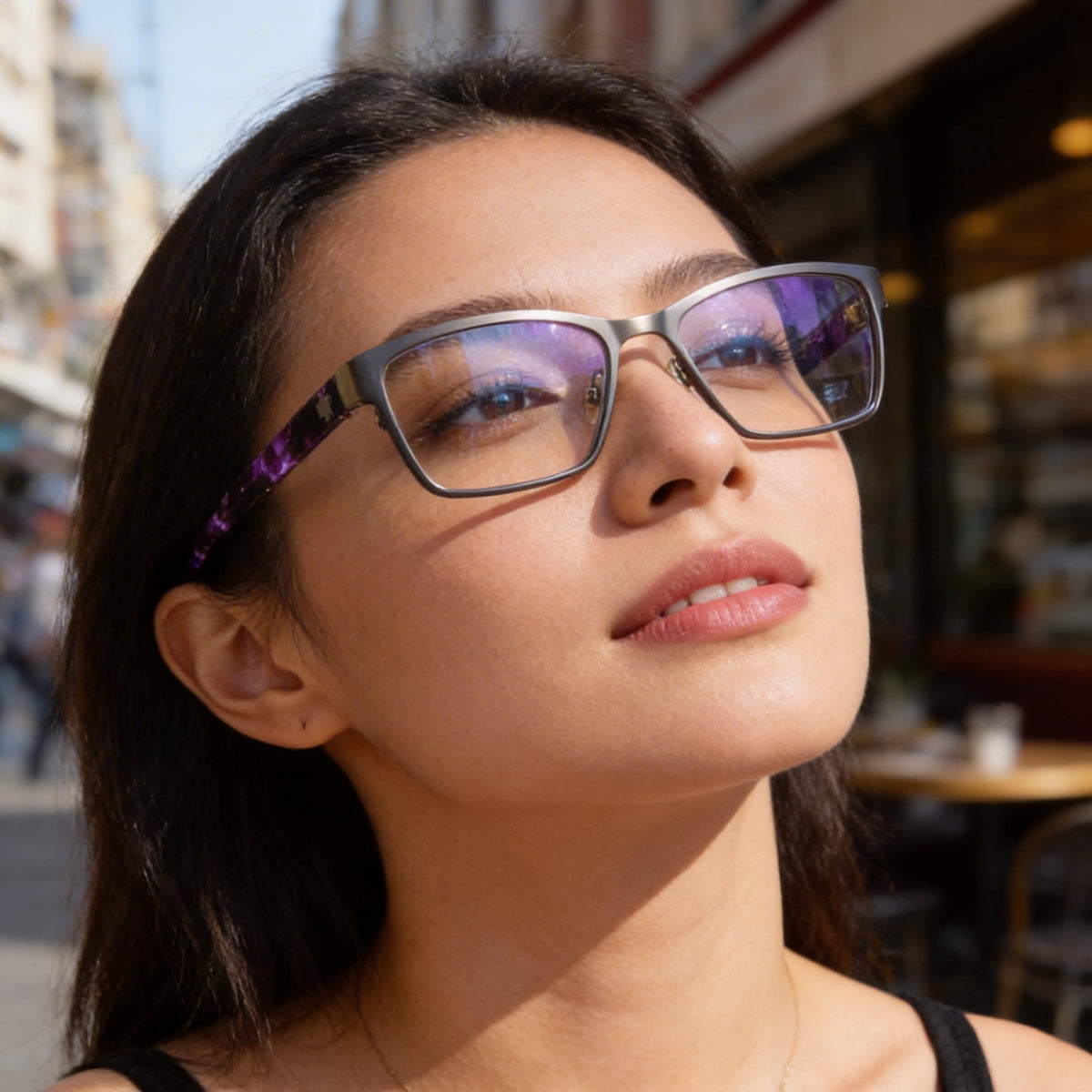 Spy Classic Gray Rectangle Eyeglasses for Women, Composite 52mm, Photo 5