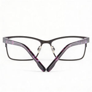 Spy Classic Rectangle Eyeglasses Women — side view, Gray Composite temples