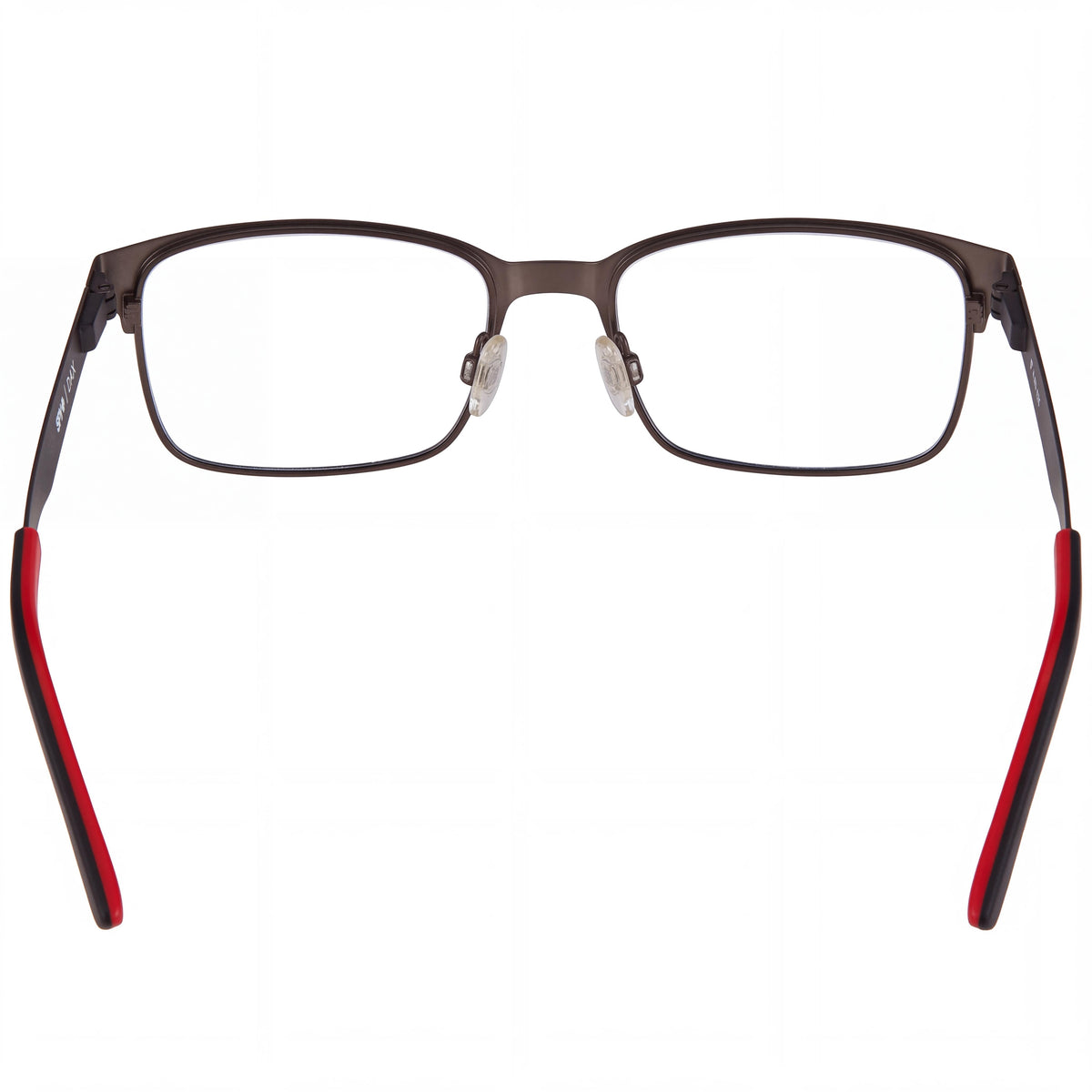 Spy Dax 57 Gunmetal Black Red Rectangle Eyeglasses Unisex, 57mm, Photo 3