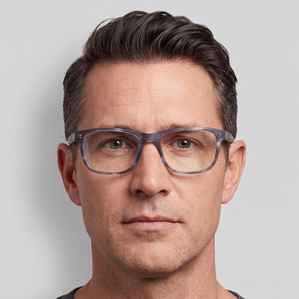 Spy Dwight 55 Matte Blue Brush Rectangle Eyeglasses for Men, 55mm, Photo 4