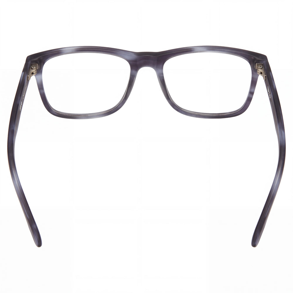 Spy Dwight 55 Rectangle Eyeglasses Men — side view, Matte Blue Brush Acetate temples