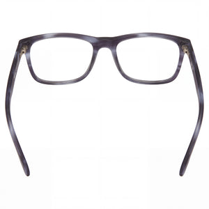 Spy Dwight 55 Rectangle Eyeglasses Men — side view, Matte Blue Brush Acetate temples