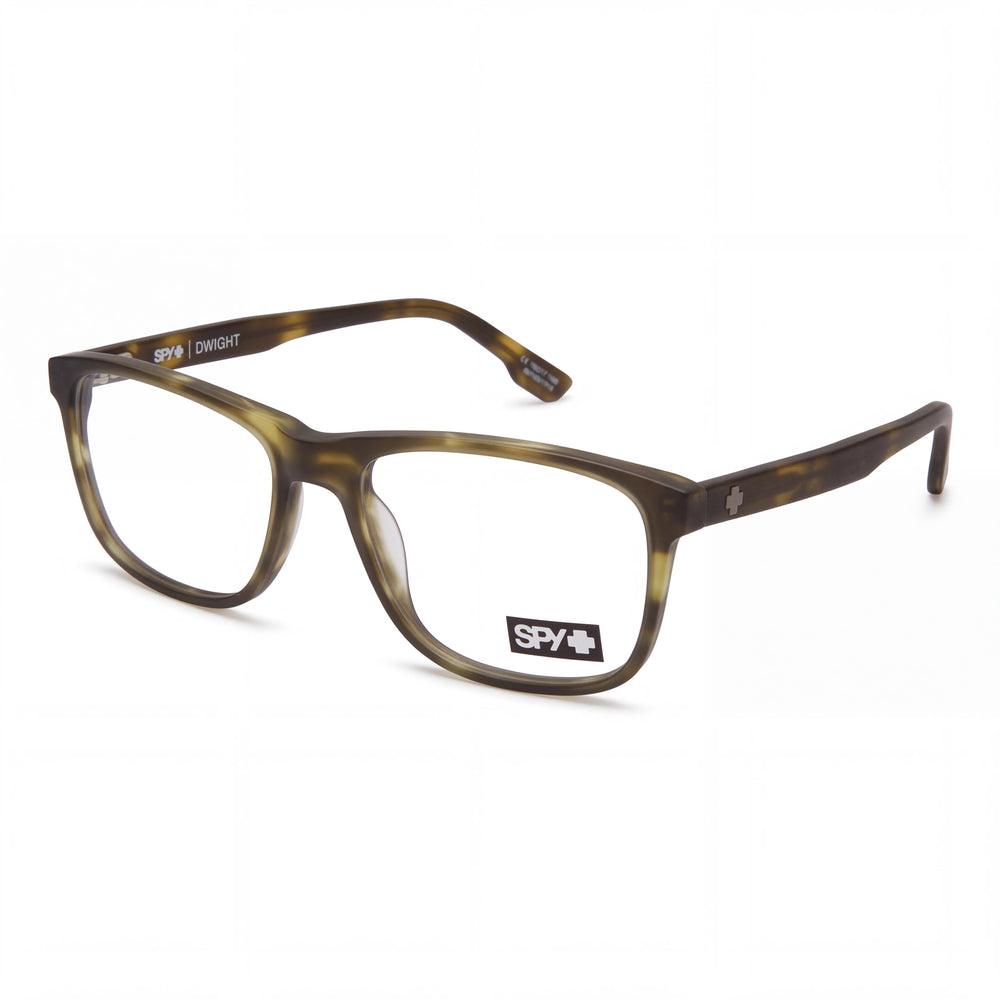 Spy Dwight 55 Matte Olive Brush Rectangle Eyeglasses for Unisex, Acetate frame