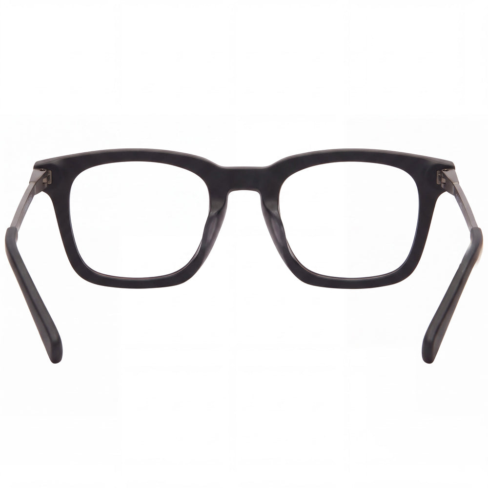 Spy Hardwin Fusion 50 Rectangle Eyeglasses Unisex — side view, Black Plastic temples
