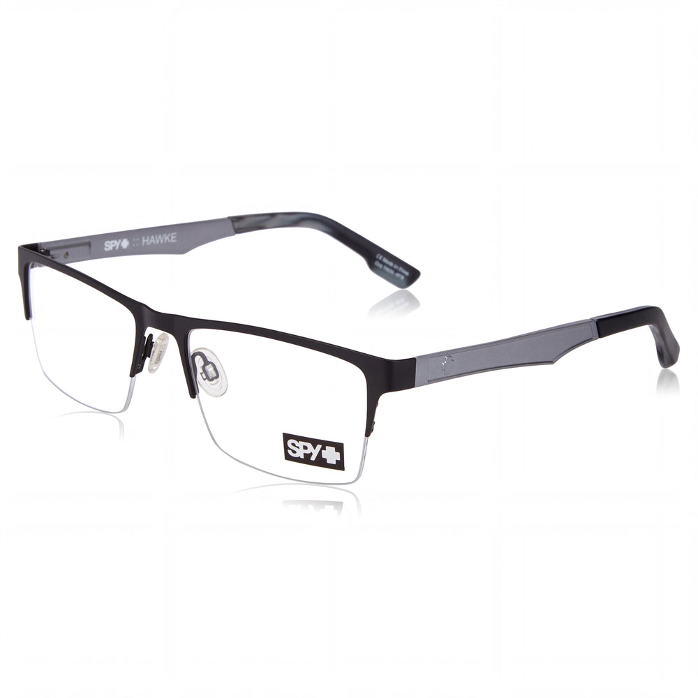 Spy Hawke 54 Matte Black Horn Rectangle Eyeglasses for Unisex, Plastic lens