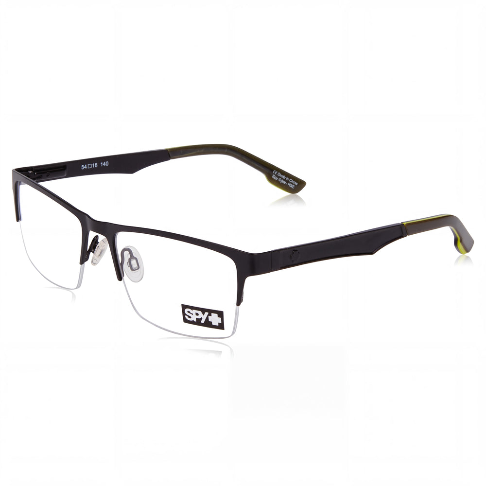 Spy Hawke 54 Matte Black Rectangle Eyeglasses for Unisex, Acetate frame