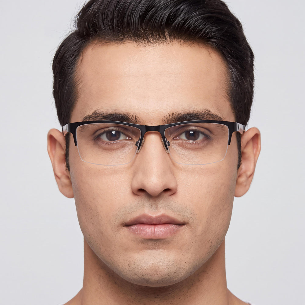 Spy Hawke 54 Rectangle Eyeglasses Unisex — side view, Matte Black Acetate temples