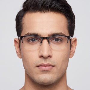 Spy Hawke 54 Rectangle Eyeglasses Unisex — side view, Matte Black Acetate temples