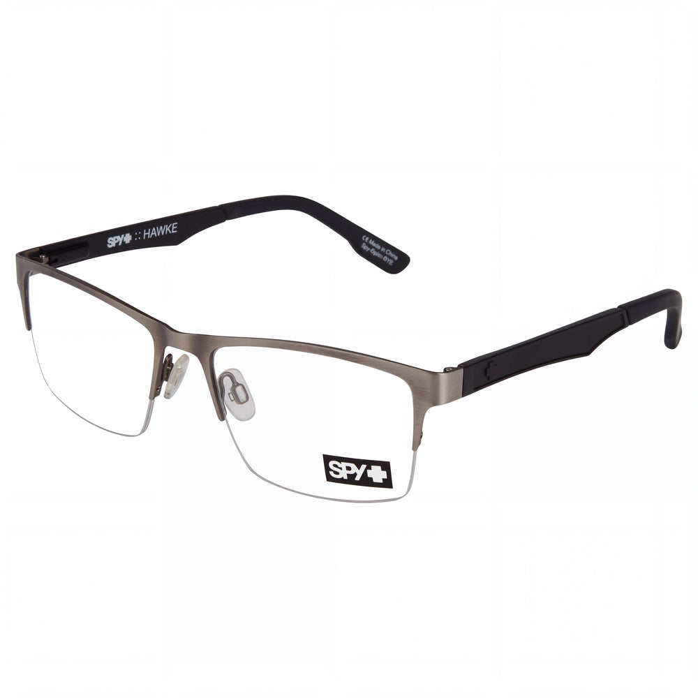 Spy Hawke 54 Silver Rectangle Eyeglasses for Unisex, Acetate frame