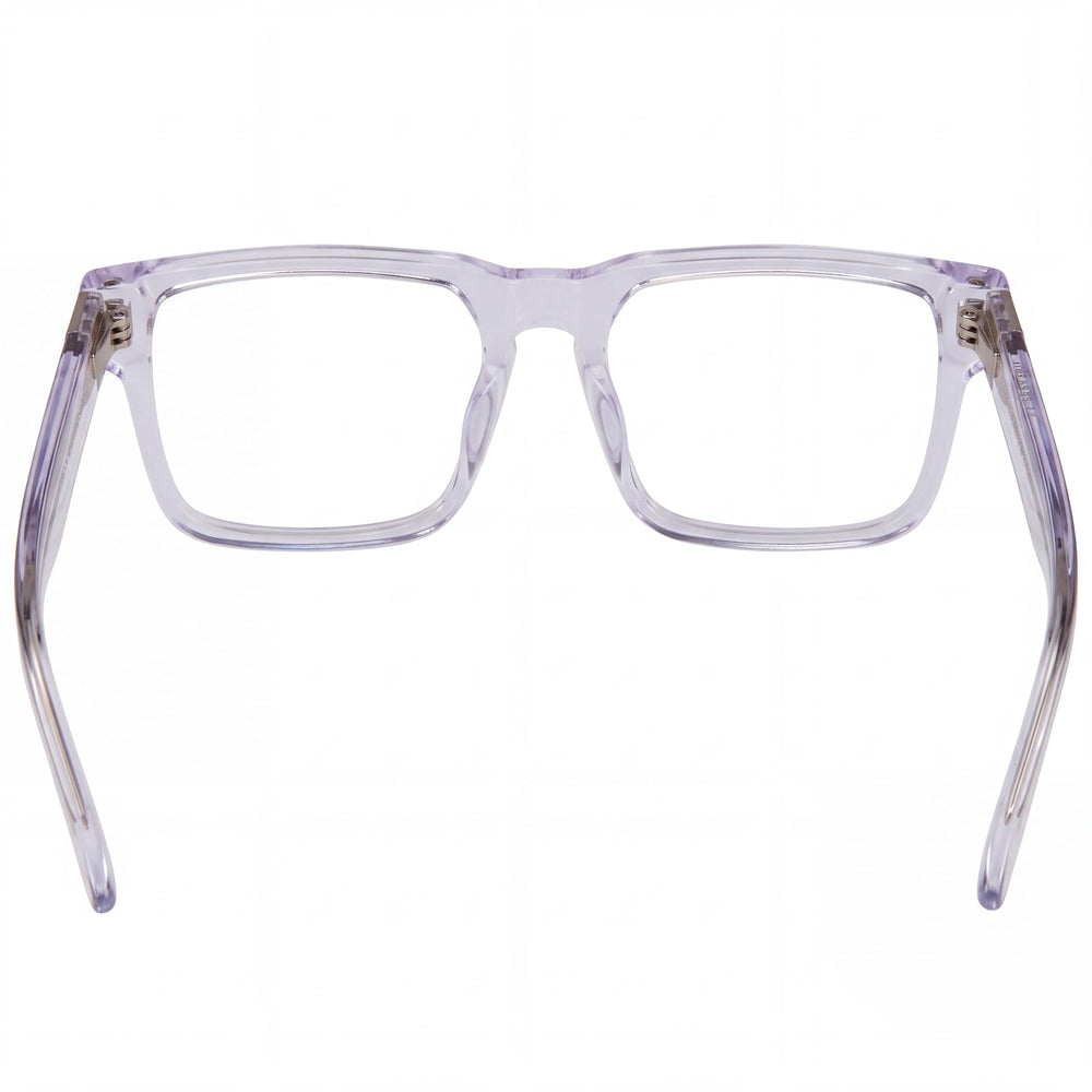 Spy Helm Optical 54 Rectangle Eyeglasses Unisex — side view, Transparent Acetate temples