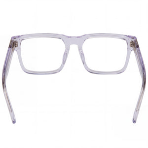 Spy Helm Optical 54 Rectangle Eyeglasses Unisex — side view, Transparent Acetate temples