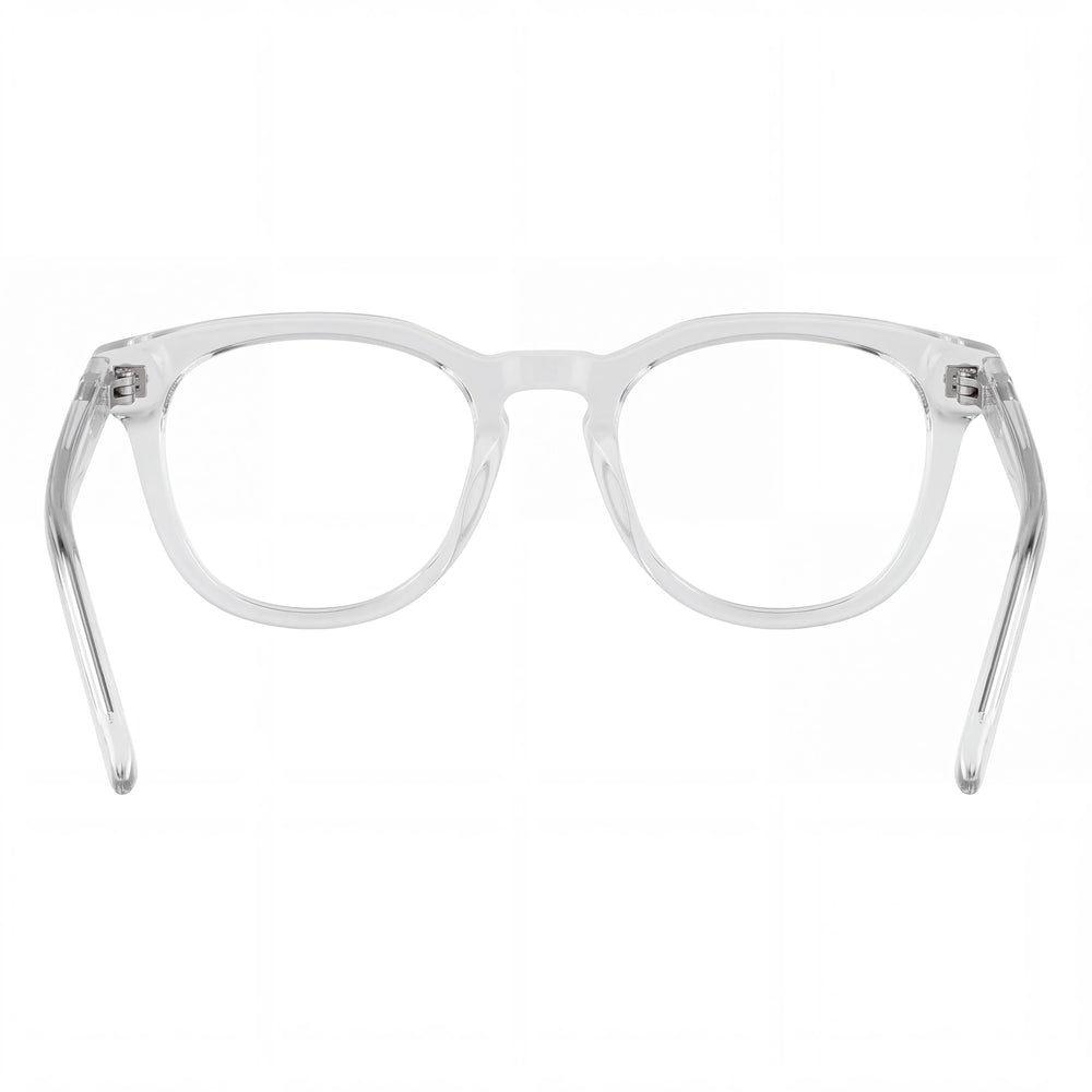 Spy KADEN 52 Oval Eyeglasses Unisex — side view, Crystal Acetate temples