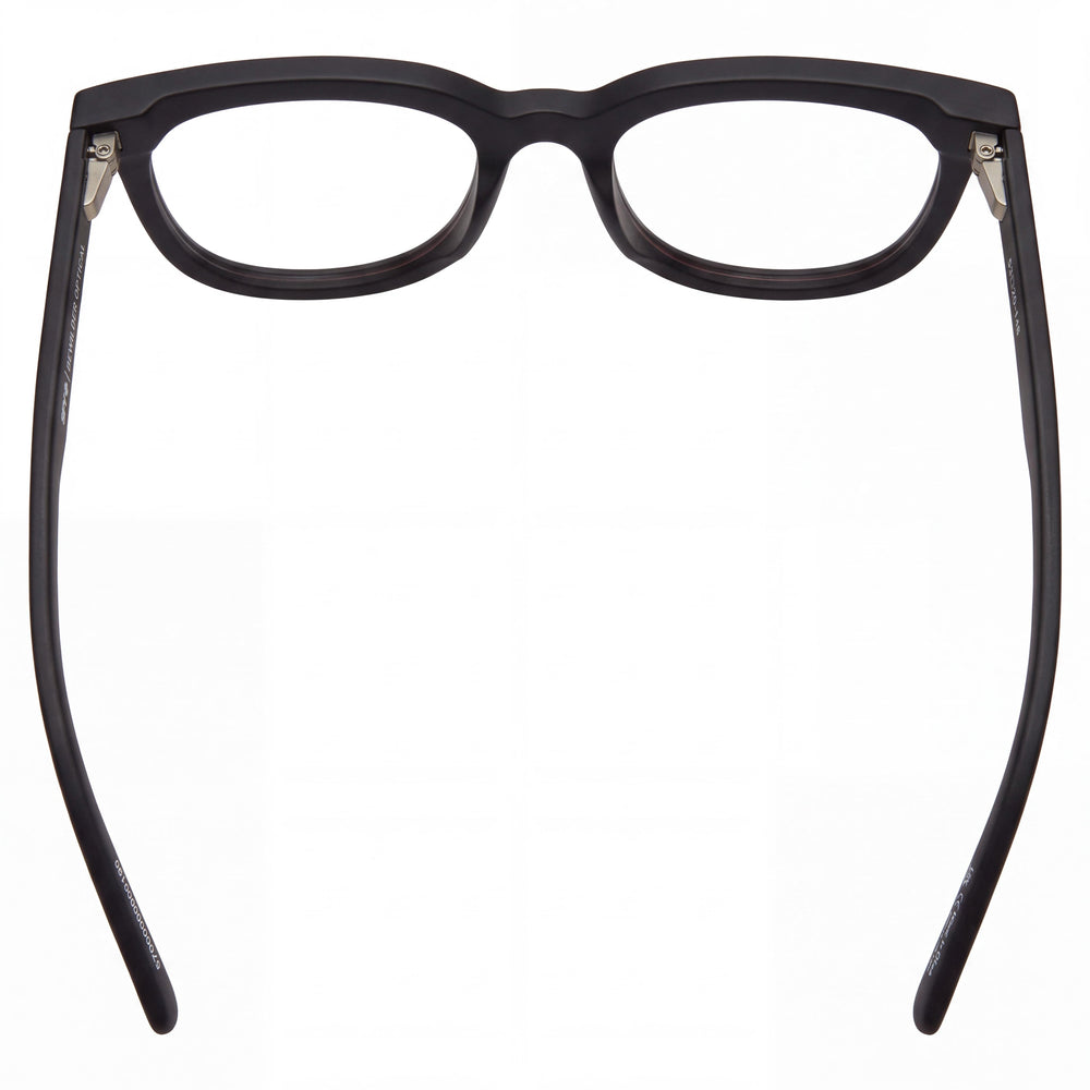 Spy Optical 53 Rectangle Eyeglasses Unisex — side view, Matte Black Plastic temples