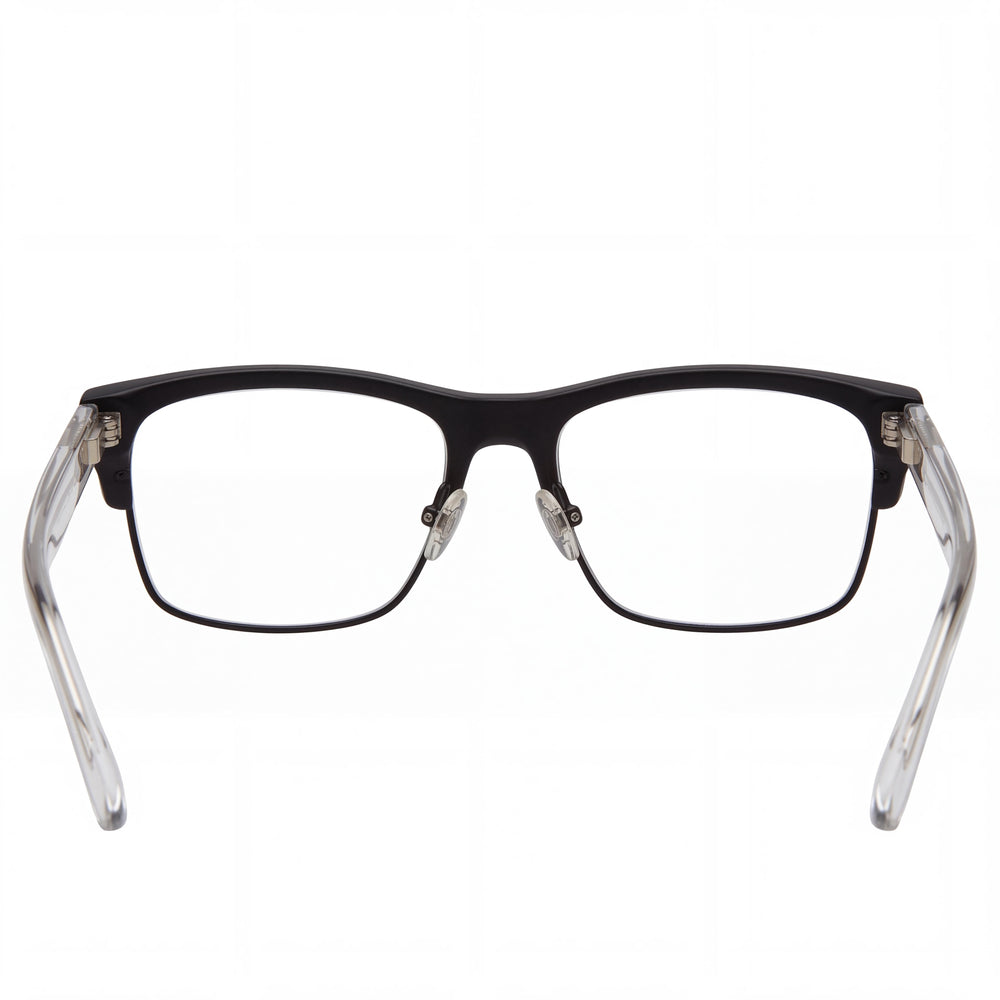 Spy Weston 5050 57 Rectangle Eyeglasses Unisex — side view, Black Acetate temples