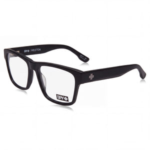 Spy Weston 54 Soft Matte Black Rectangle Eyeglasses for Unisex, Acetate frame