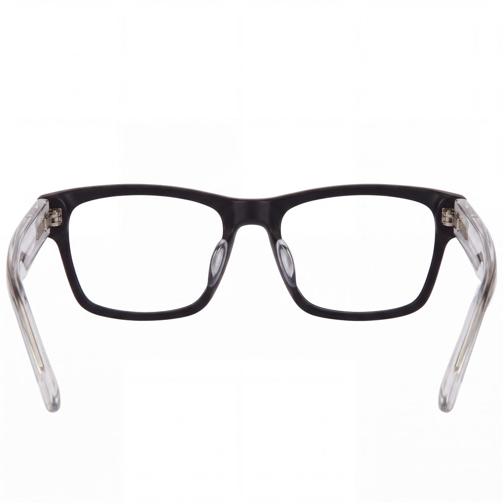 Spy WESTON 56 Rectangle Eyeglasses Unisex — side view, Transparent Acetate temples