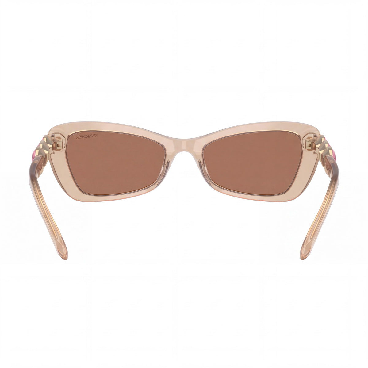 Gafas de sol Swarovski 0SK6033 para mujer, de plástico con forma de mariposa, no polarizadas, lentes marrones, marrón beige lechoso, con protección UV, 54 mm, Photo 2
