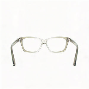 Swarovski Rectangle Eyeglasses Women — side view, Gray Acetate temples