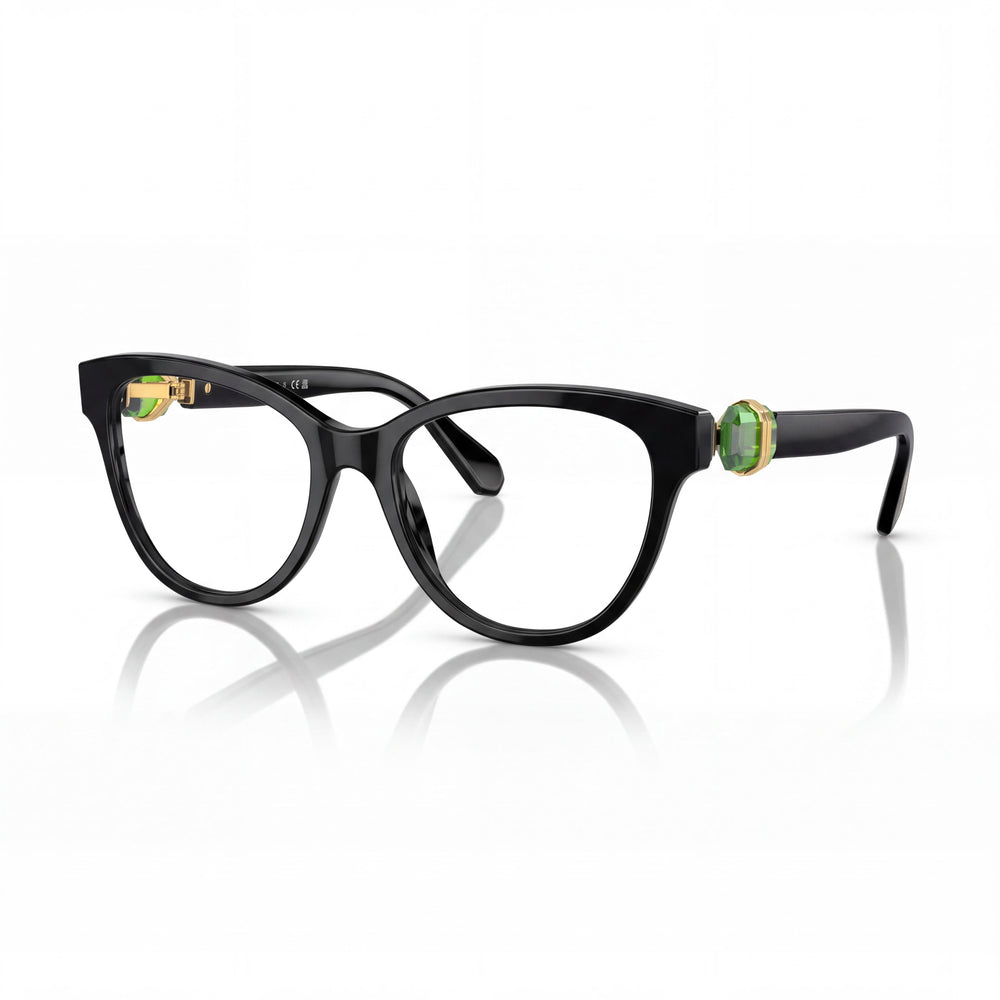 Swarovski SK2004 Black Square Eyeglasses for Women, Acetate frame