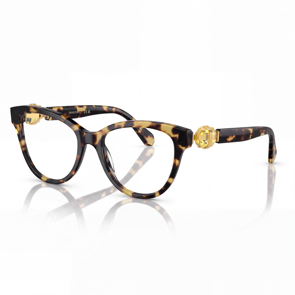 Swarovski SK2004 Havana Cat Eye Eyeglasses for Women, Acetate frame