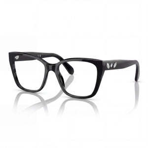 Swarovski SK2008 Black Square Eyeglasses for Women, Plastic frame
