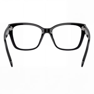 Swarovski SK2008 Square Eyeglasses Women — side view, Black Plastic temples