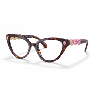Swarovski SK2028 Havana Cat Eye Eyeglasses for Women, Plastic frame