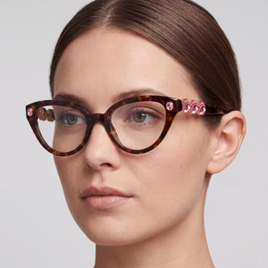 Swarovski SK2028 Cat Eye Eyeglasses for Women — interior view, Plastic demo lenses