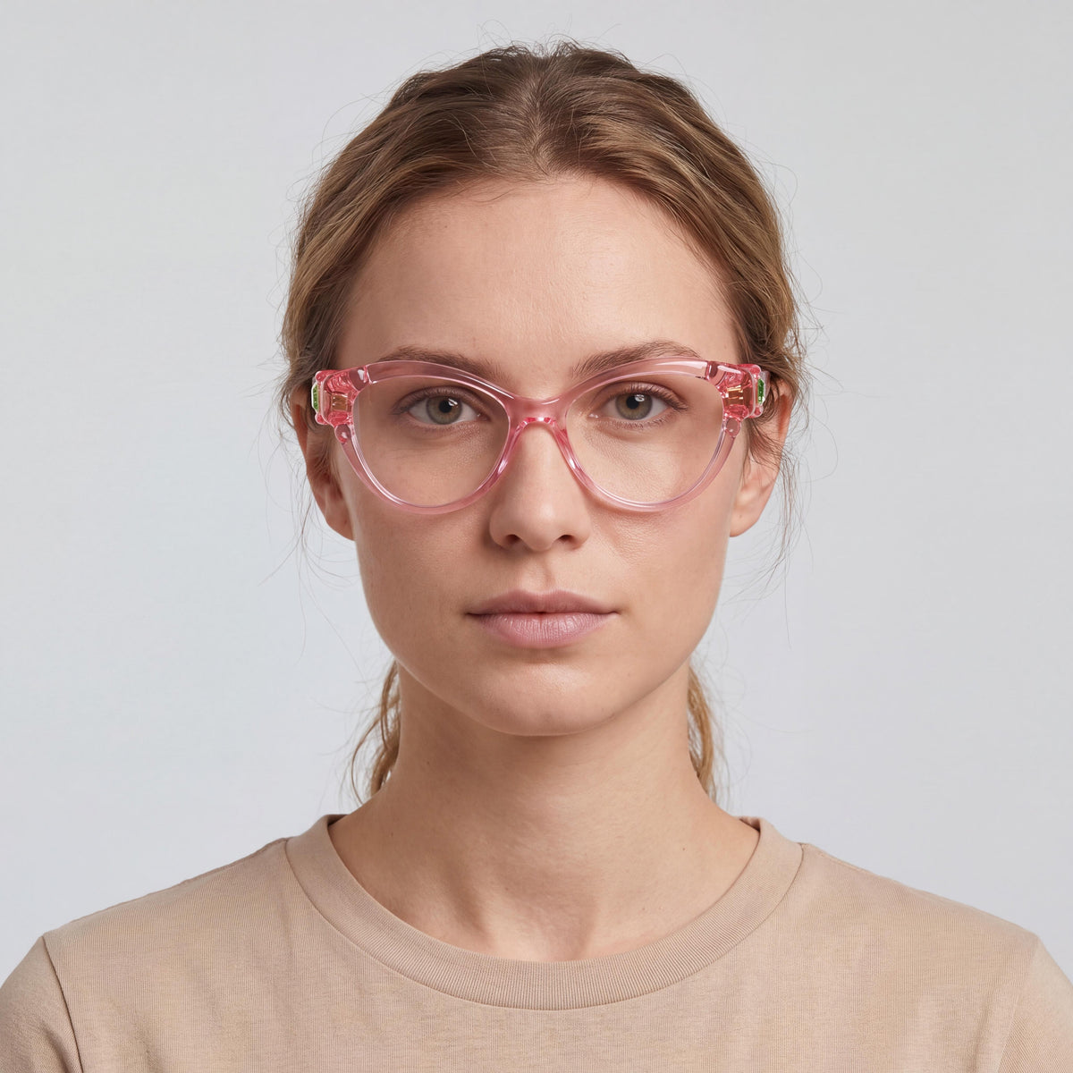 Swarovski Sk2057 Transparent Pink Cat Eye Eyeglasses for Women, Photo 4