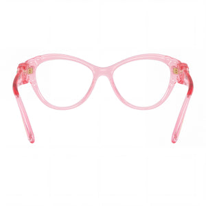 Swarovski Sk2057 Cat Eye Eyeglasses Women — side view, Pink Plastic temples