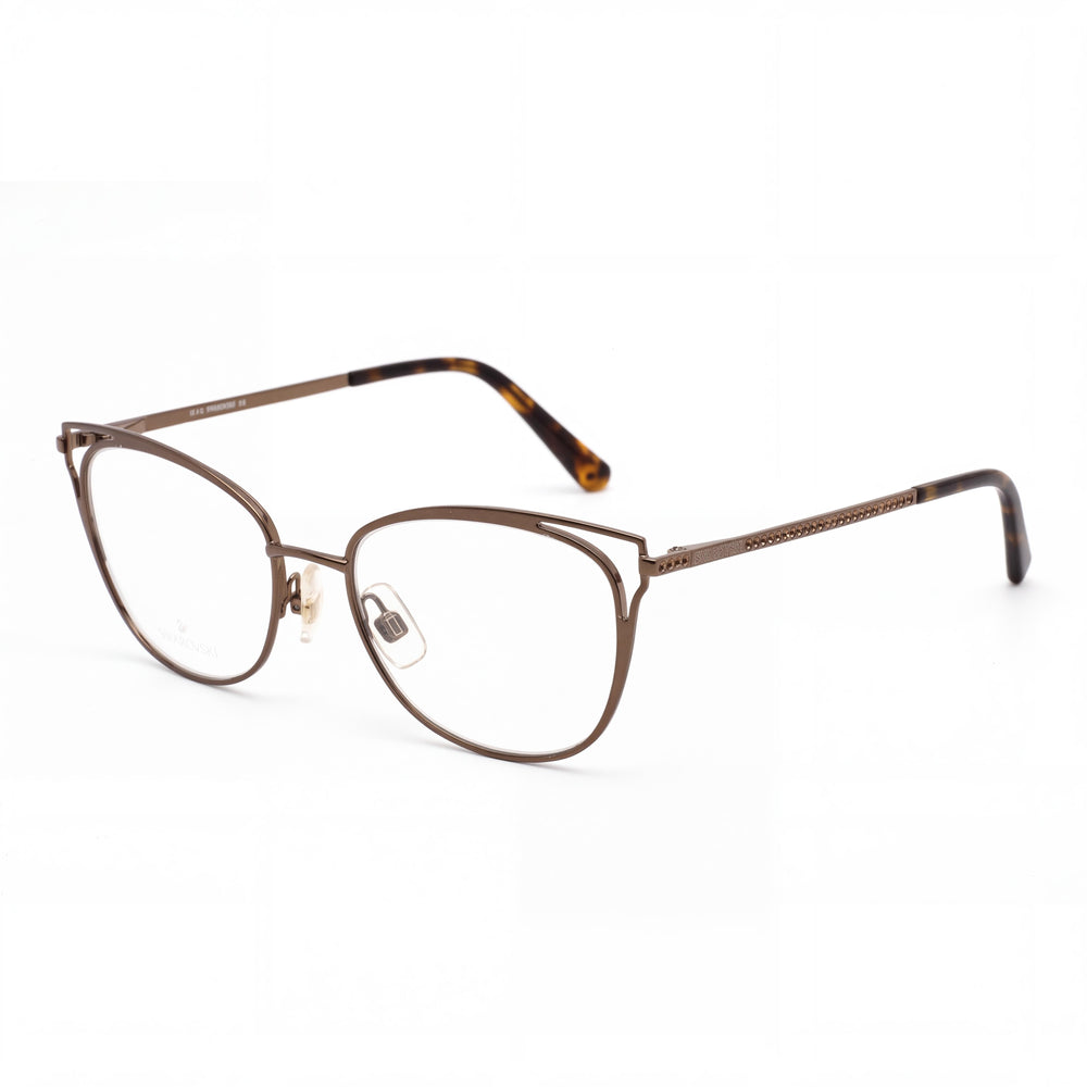 Swarovski SK5260 049 Brown Cat Eye Eyeglasses for Women, Metal frame