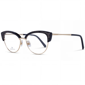 Swarovski Sk5363 Black Gold Cat Eye Eyeglasses for Women, Plastic;Metal frame