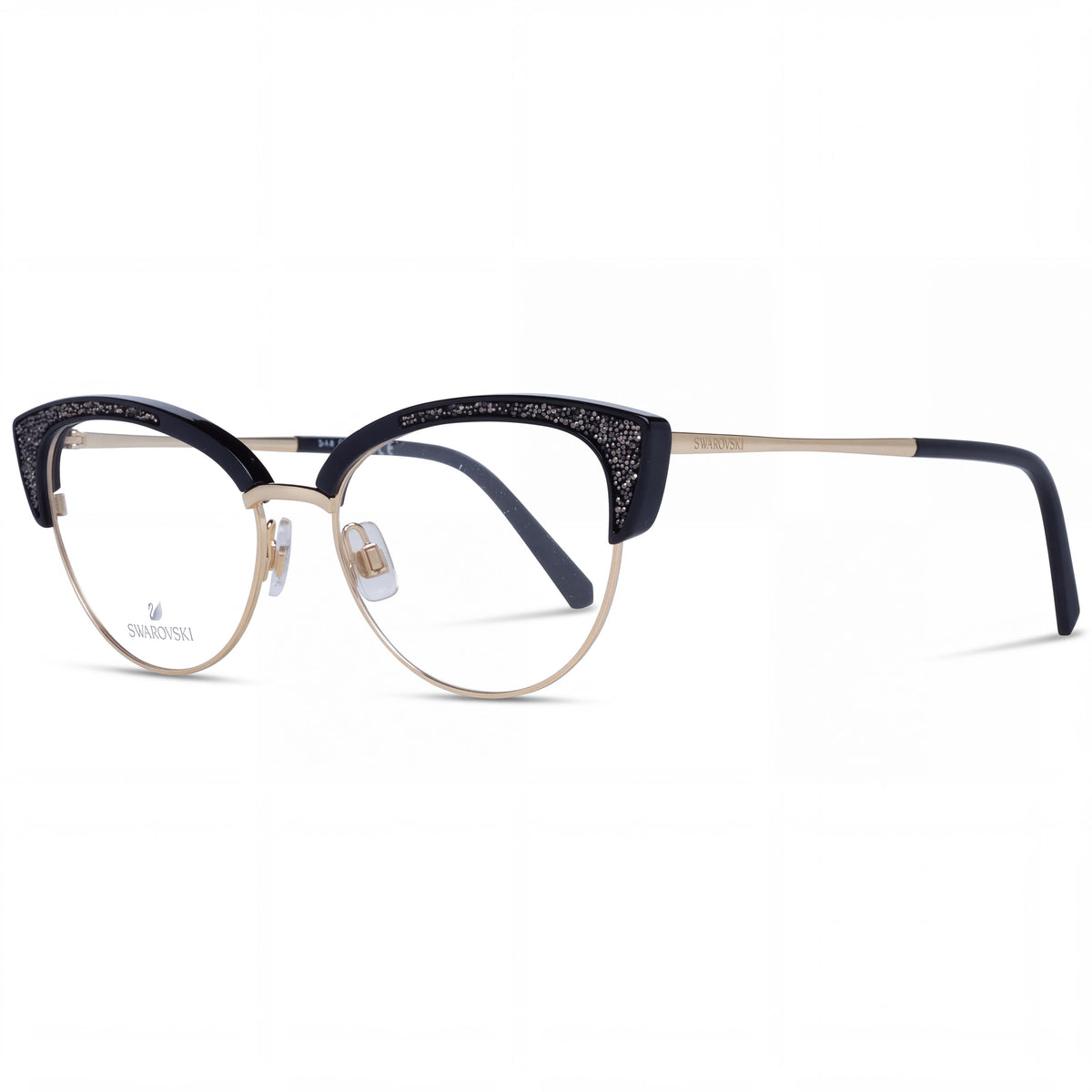 Swarovski Sk5363 Black Gold Cat Eye Eyeglasses for Women, 53mm, Photo 1