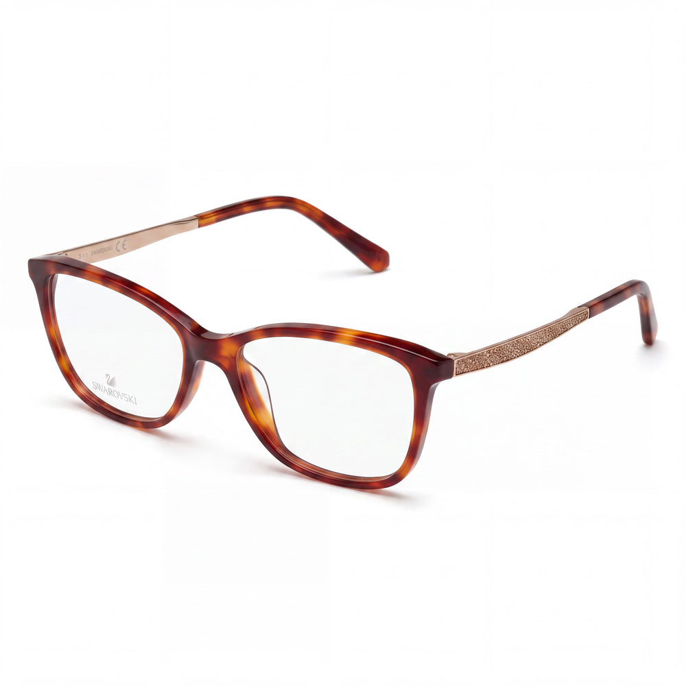 Swarovski SK5412 Havana Rectangle Eyeglasses for Women, Plastic frame