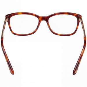 Swarovski SK5412 Rectangle Eyeglasses Women — side view, Havana Plastic temples