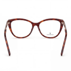 Swarovski SK5414 Cat Eye Eyeglasses Women — side view, Havana Acetate temples