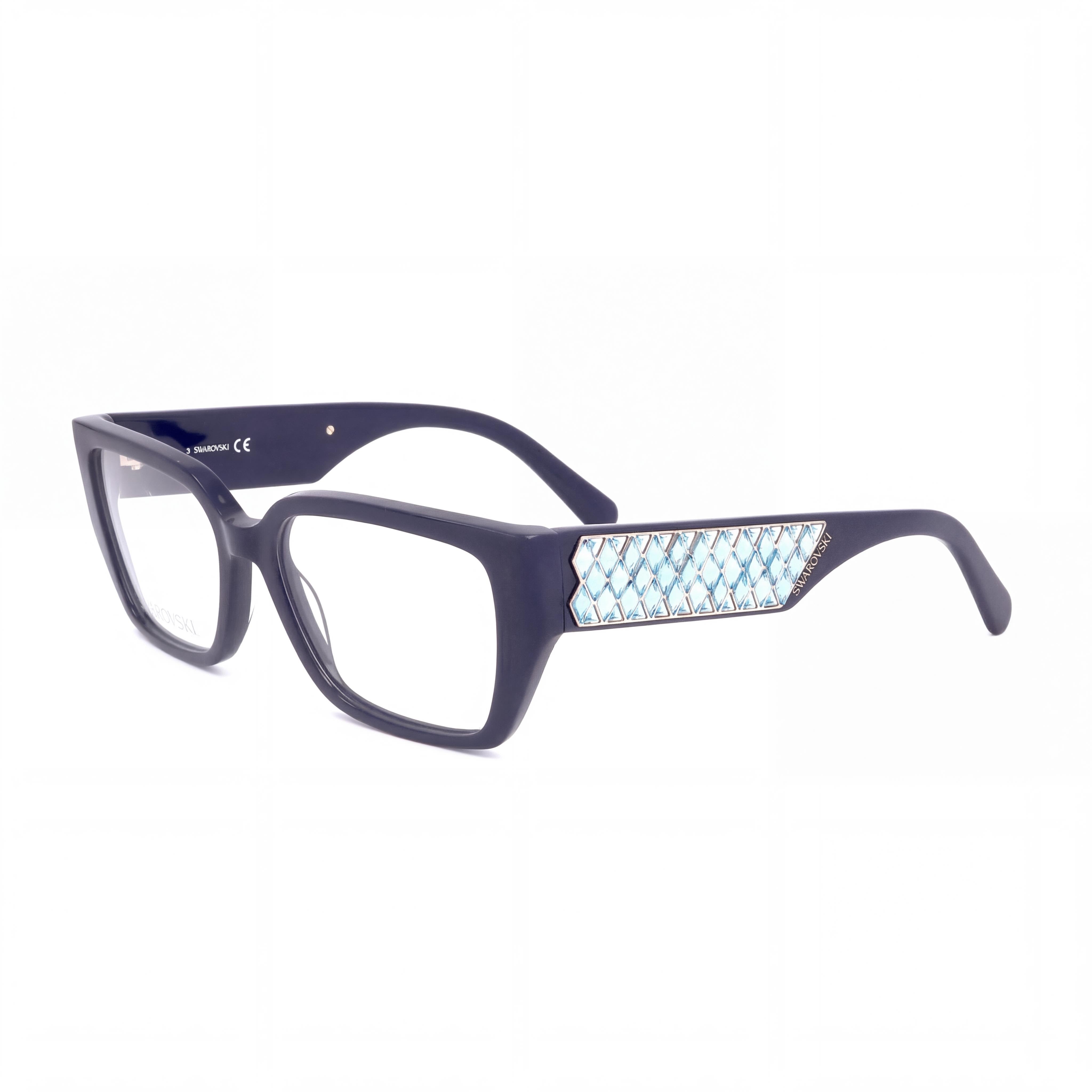 Gafas de sol rectangulares azules Swarovski SK5446 para mujer, de plástico de 54 mm, Photo 1