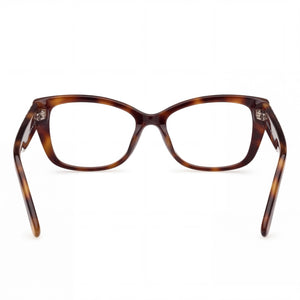 Swarovski SK5452 Rectangle Eyeglasses Women — side view, Havana Plastic temples