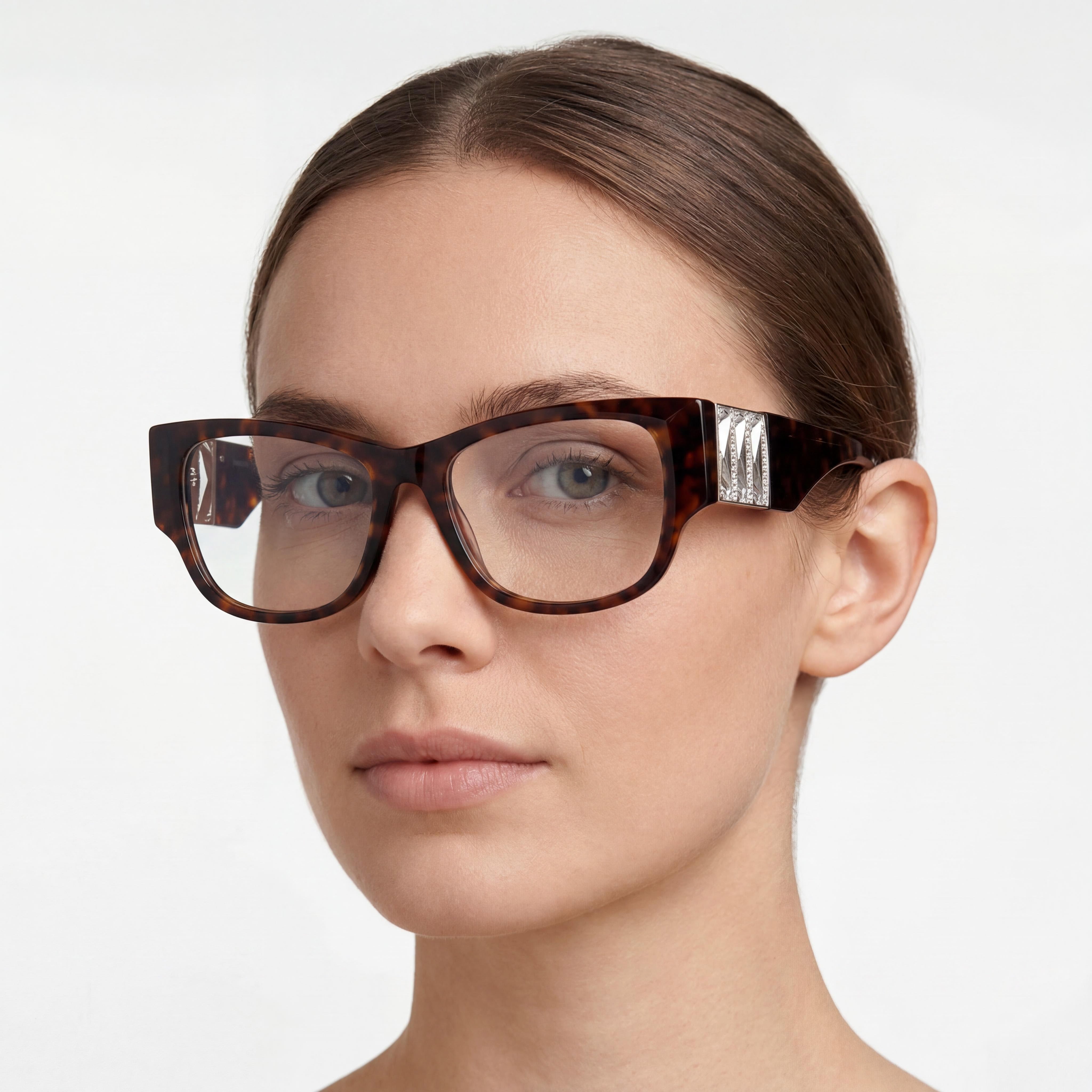 Swarovski SK5473 Dark Havana Cat Eye Eyeglasses for Women, 54mm, Photo 4