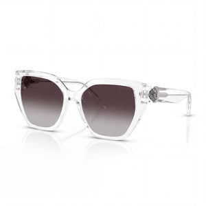 Swarovski Sk6044u Transparent Hexagonal Sunglasses for Women, Gradient Grey lens