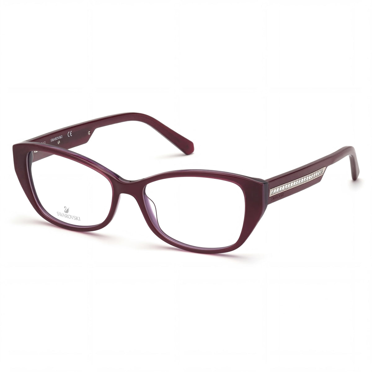 Gafas Swarovski rectangulares violeta para mujer, plástico 53mm, Photo 1