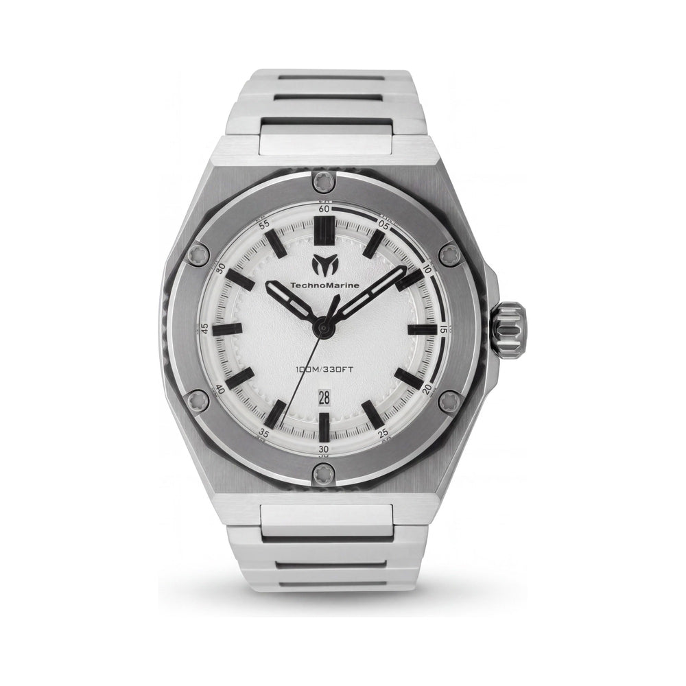 TechnoMarine CORAL Legacy TM-416060 Silver Dial Stainless Steel Unisex Watch, 45mm