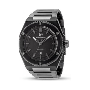 TechnoMarine CORAL Legacy TM-416061 Black Dial Stainless Steel Unisex Watch, 45mm