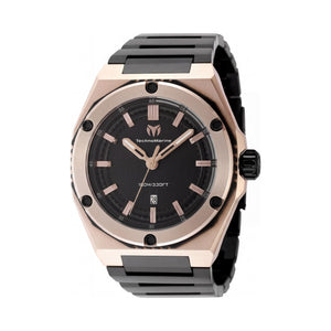 TechnoMarine CORAL Legacy TM-416063 Black Dial Stainless Steel Unisex Watch, 45mm